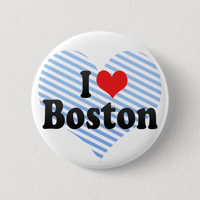 Bóton Redondo 5.08cm Eu amo Boston (Frente)