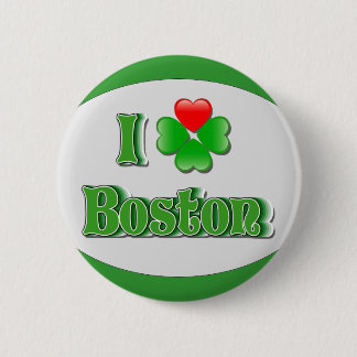 Bóton Redondo 5.08cm eu amo Boston - trevo
