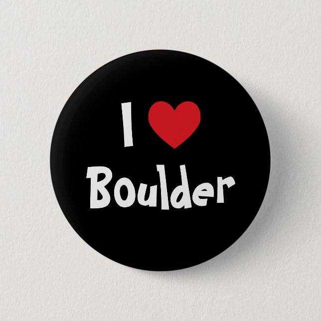 Bóton Redondo 5.08cm Eu Amo Boulder (Frente)