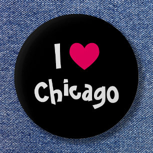 Bóton Redondo 5.08cm Eu amo Chicago