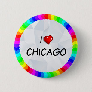 Bóton Redondo 5.08cm Eu amo Chicago