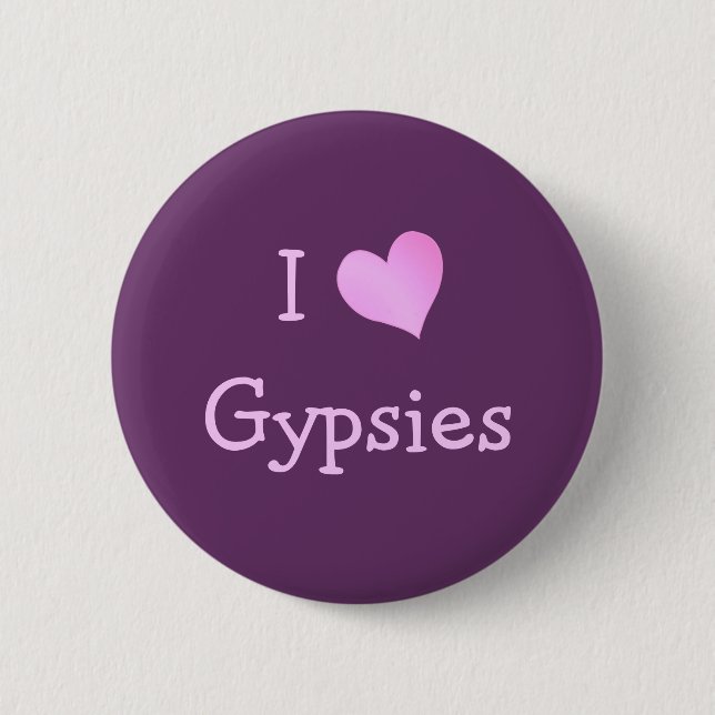 Bóton Redondo 5.08cm Eu amo ciganos (Frente)