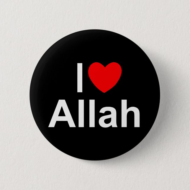 Bóton Redondo 5.08cm Eu amo (coração) Allah (Frente)