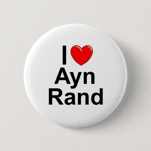 Bóton Redondo 5.08cm Eu amo (coração) Ayn Rand