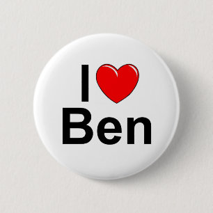 Bóton Redondo 5.08cm Eu amo (coração) Ben