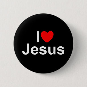 Bóton Redondo 5.08cm Eu amo (coração) Jesus