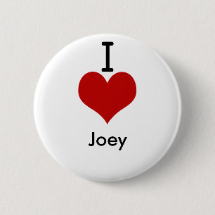 Bóton Redondo 5.08cm Eu amo (coração) Joey