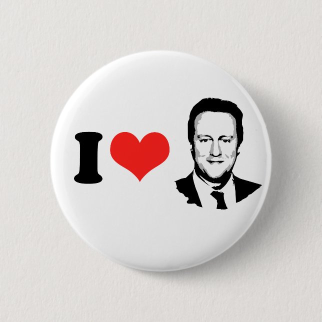 Bóton Redondo 5.08cm Eu amo David Cameron (Frente)