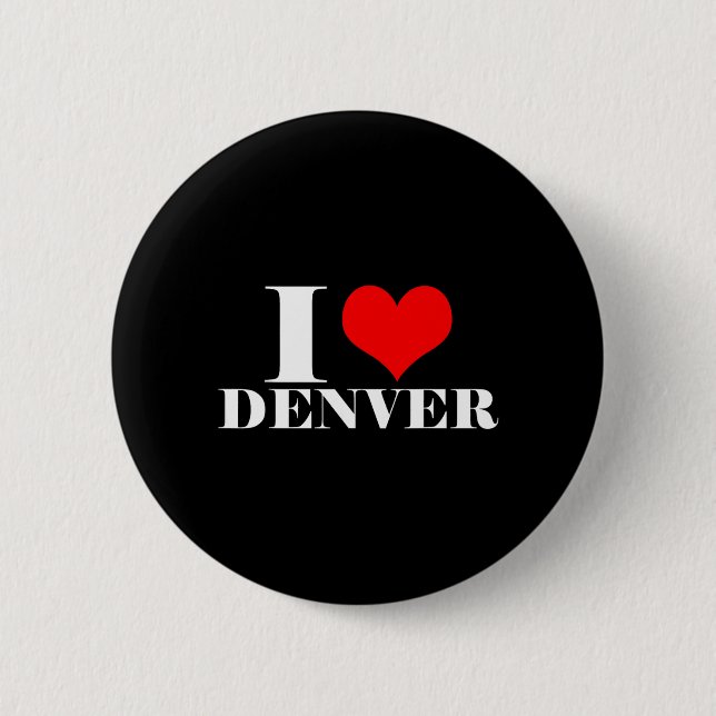 Bóton Redondo 5.08cm Eu Amo Denver (Frente)