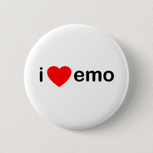 Bóton Redondo 5.08cm Eu amo Emo