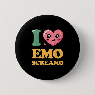 Bóton Redondo 5.08cm Eu amo emo screamo 