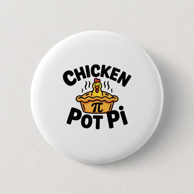 Bóton Redondo 5.08cm Eu Amo Frango Pot Pi Matemática Piada Comida  (Frente)