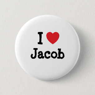 Bóton Redondo 5.08cm Eu amo Jacob coração personalizado personalizado