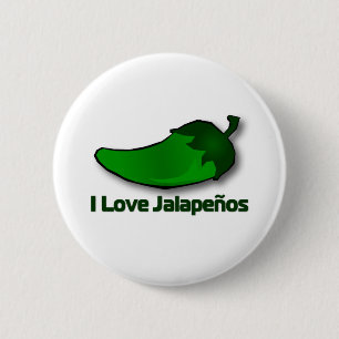 Bóton Redondo 5.08cm Eu amo Jalapenos