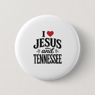 Bóton Redondo 5.08cm Eu Amo Jesus e Tennessee Vintage Desenho Cristão