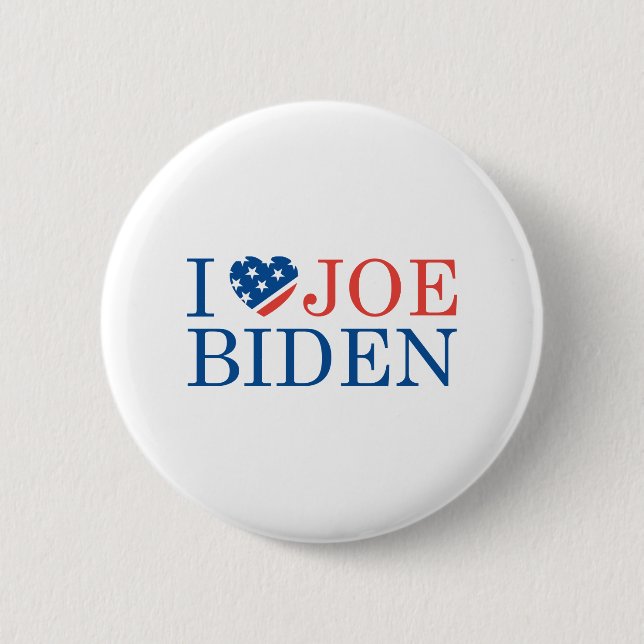 Bóton Redondo 5.08cm Eu Amo Joe Biden 2020 (Frente)
