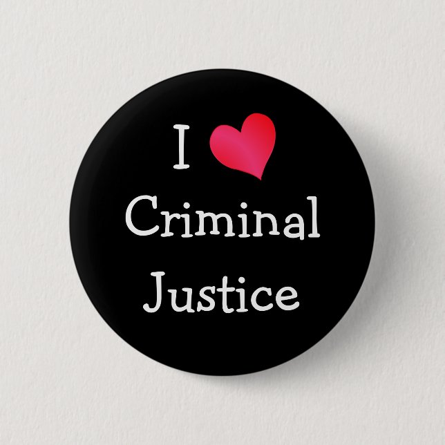 Bóton Redondo 5.08cm Eu Amo Justiça Criminal (Frente)