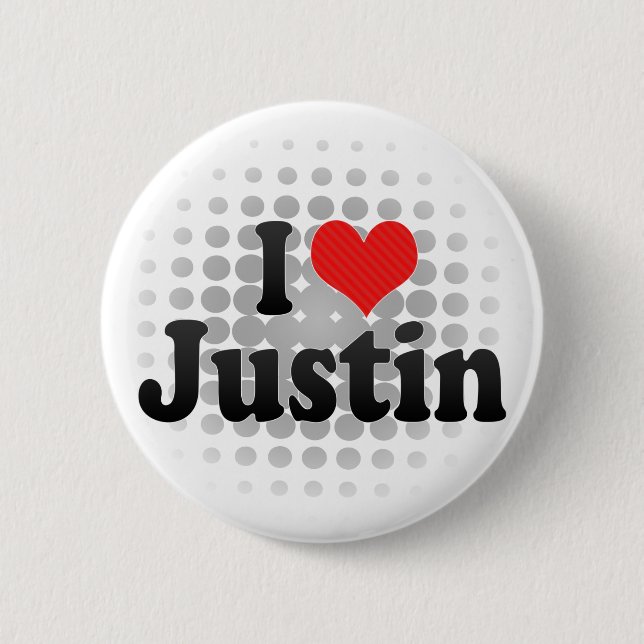 Bóton Redondo 5.08cm Eu amo Justin (Frente)