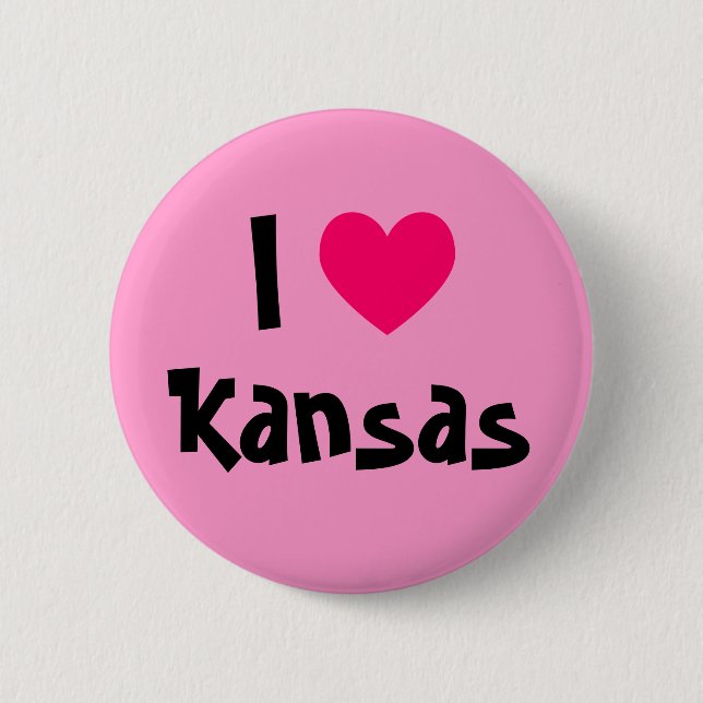 Bóton Redondo 5.08cm Eu Amo Kansas (Frente)