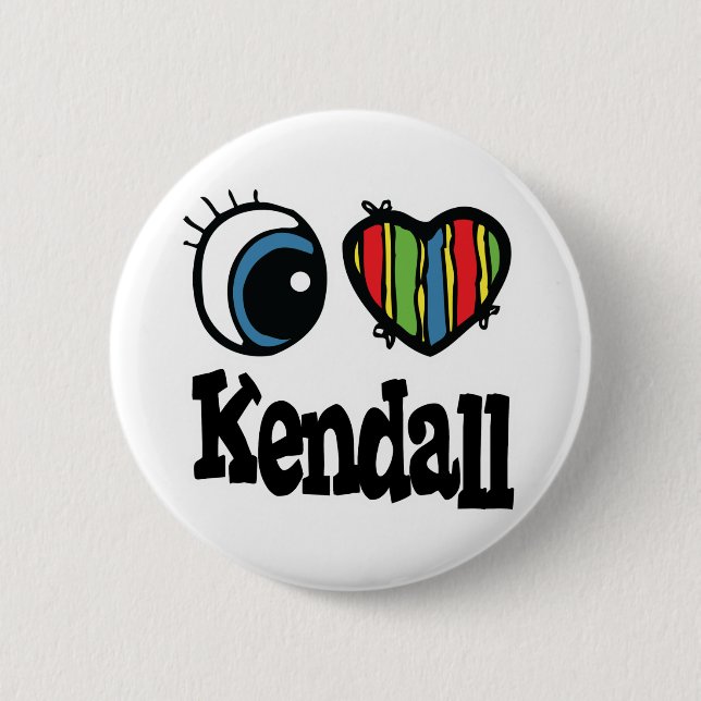 Bóton Redondo 5.08cm Eu Amo Kendall (Frente)