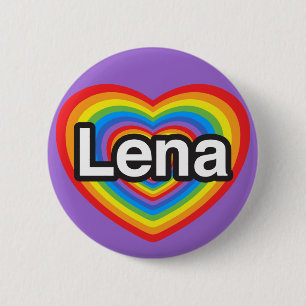 Bóton Redondo 5.08cm Eu amo Lena. Eu te amo Lena. Coração