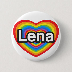 Bóton Redondo 5.08cm Eu amo Lena. Eu te amo Lena. Coração