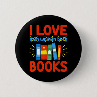 Bóton Redondo 5.08cm Eu Amo Livros Divertido Presente de Leitor Aroace 