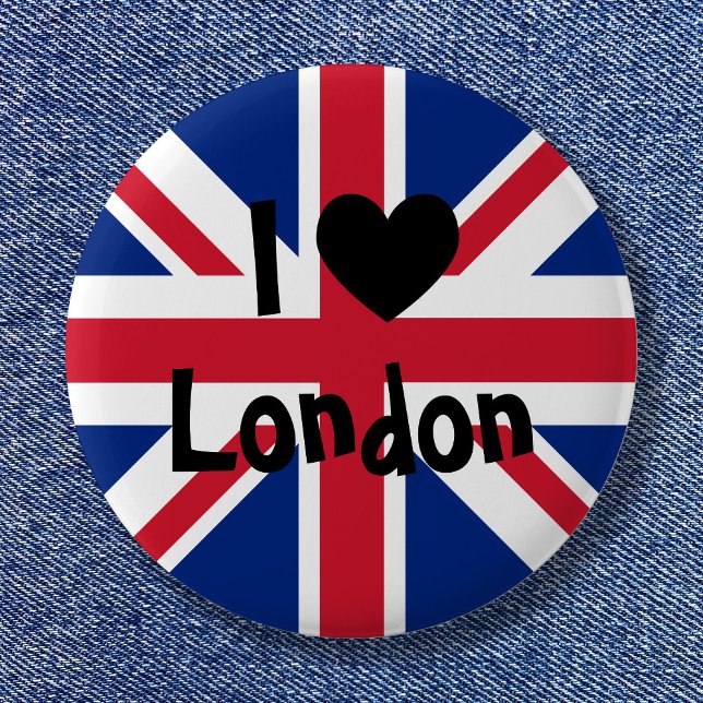Bóton Redondo 5.08cm Eu amo Londres (I Love London Pinback Button)