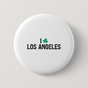 Bóton Redondo 5.08cm Eu Amo Los Angeles Trevo de Shamrock Dia de São Pa
