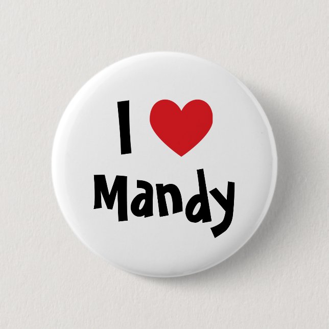 Bóton Redondo 5.08cm Eu Amo Mandy (Frente)