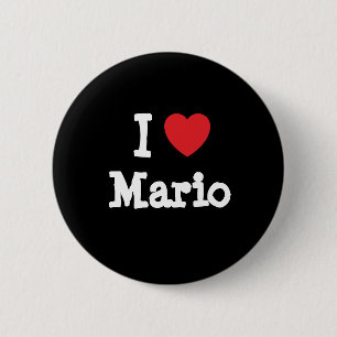 Bóton Redondo 5.08cm Eu amo Mario coração personalizado personalizado