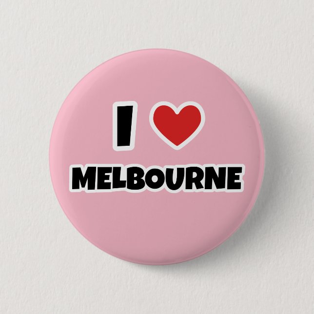 Bóton Redondo 5.08cm Eu amo Melbourne (Frente)