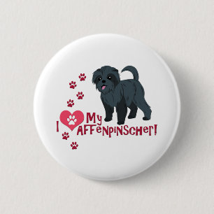 Bóton Redondo 5.08cm Eu Amo Meu Affenpinscher!