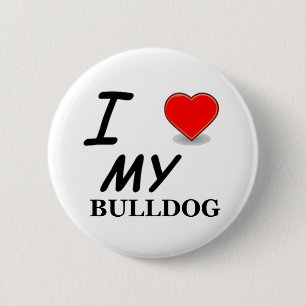 Bóton Redondo 5.08cm Eu Amo Meu Bulldog