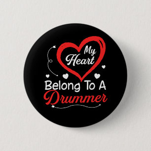 Bóton Redondo 5.08cm Eu Amo Meu Marido Drummer Camisa Esposa Presente V