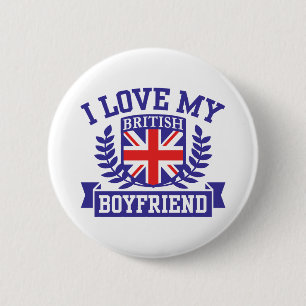 Bóton Redondo 5.08cm Eu amo meu namorado britânico