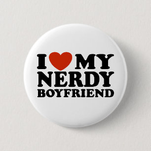 Bóton Redondo 5.08cm Eu amo meu namorado Nerdy