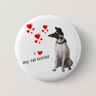 Bóton Redondo 5.08cm Eu amo meu rato Terrier