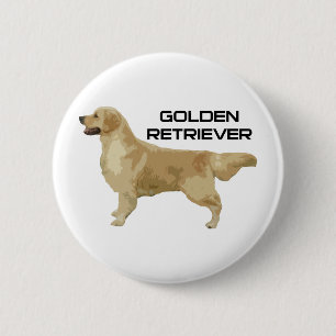 Bóton Redondo 5.08cm Eu amo meus produtos & design do golden retriever!