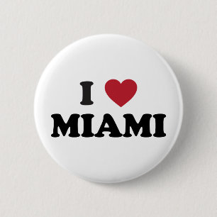 Bóton Redondo 5.08cm Eu amo Miami Florida