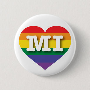 Bóton Redondo 5.08cm Eu amo Michigan Orgulho gay