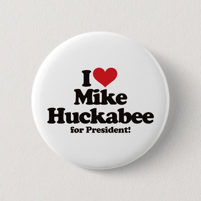 Bóton Redondo 5.08cm Eu amo Mike Huckabee para o presidente (Frente)