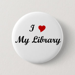 Bóton Redondo 5.08cm Eu amo minha biblioteca