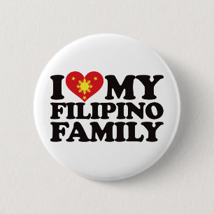 Bóton Redondo 5.08cm Eu amo minha família filipina