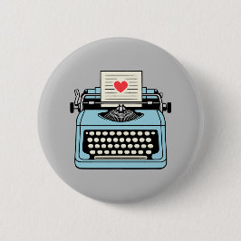 Bóton Redondo 5.08cm Eu amo minha máquina de escrever