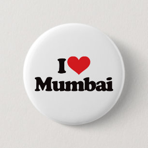 Bóton Redondo 5.08cm Eu amo Mumbai