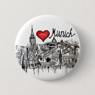 Bóton Redondo 5.08cm Eu amo Munich