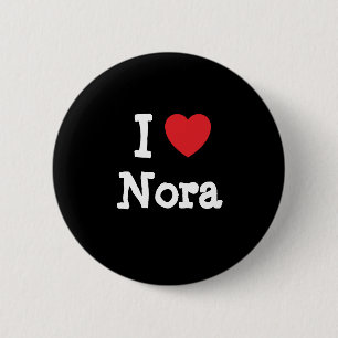 Bóton Redondo 5.08cm Eu amo Nora Heart T-Shirt