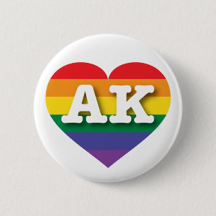 Bóton Redondo 5.08cm Eu amo o Alaska - Orgulho gay