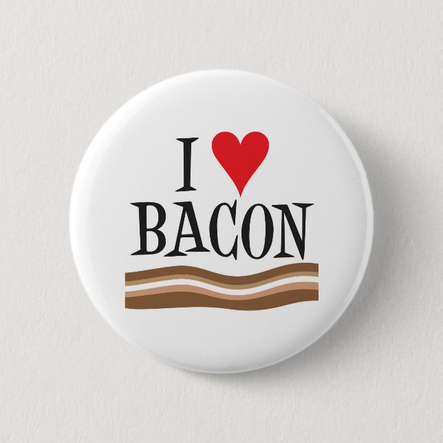 Bóton Redondo 5.08cm Eu amo o bacon (Frente)